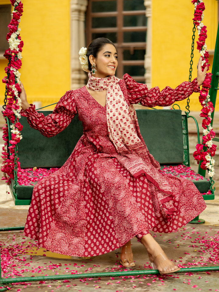 PINK BLUSH ANARKALI SET