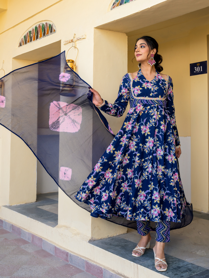 NAVYA COTTON LACE SUIT SET