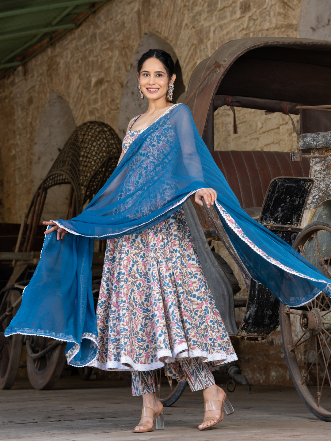 FLARED JAAL ANARKALI SUIT SET