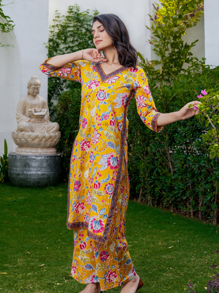 KASHISH YELLOW COTTON SET