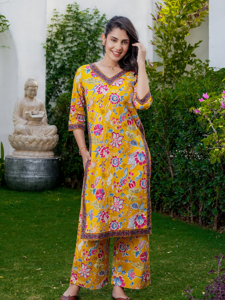 KASHISH YELLOW COTTON SET