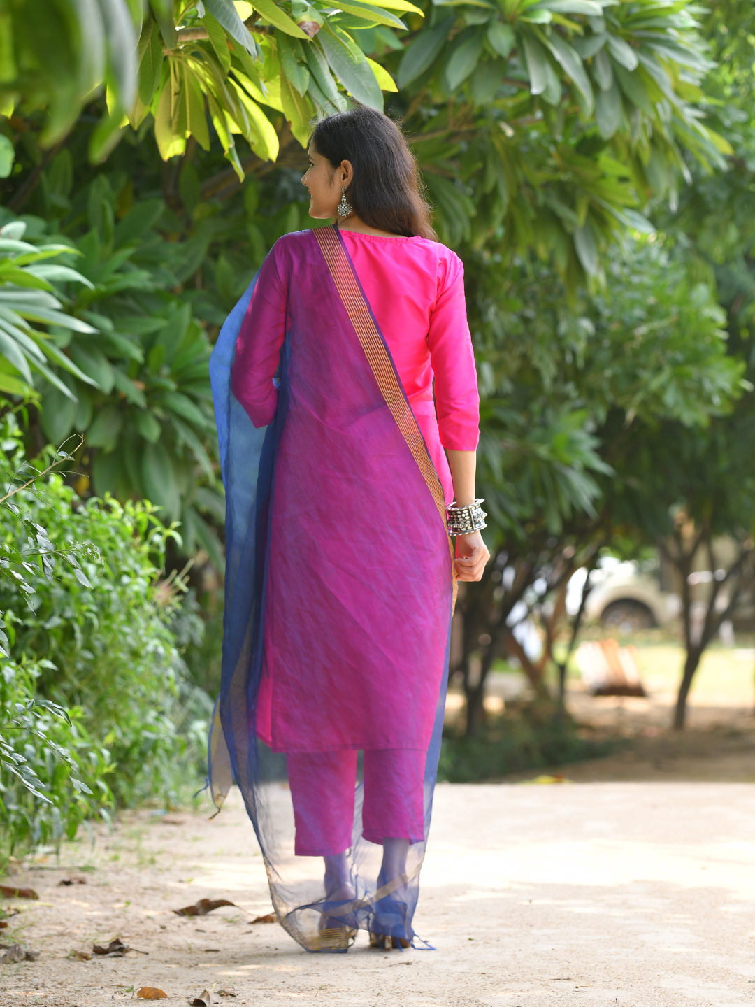 PINK SILK CASUAL KURTA SET