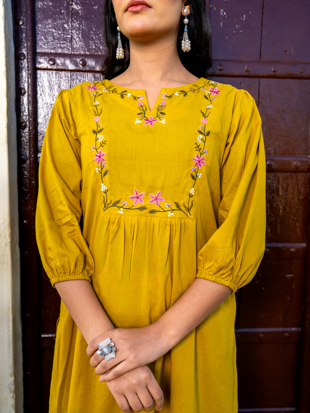 GULMIRA COTTON EMBROIDERY KURTA SET