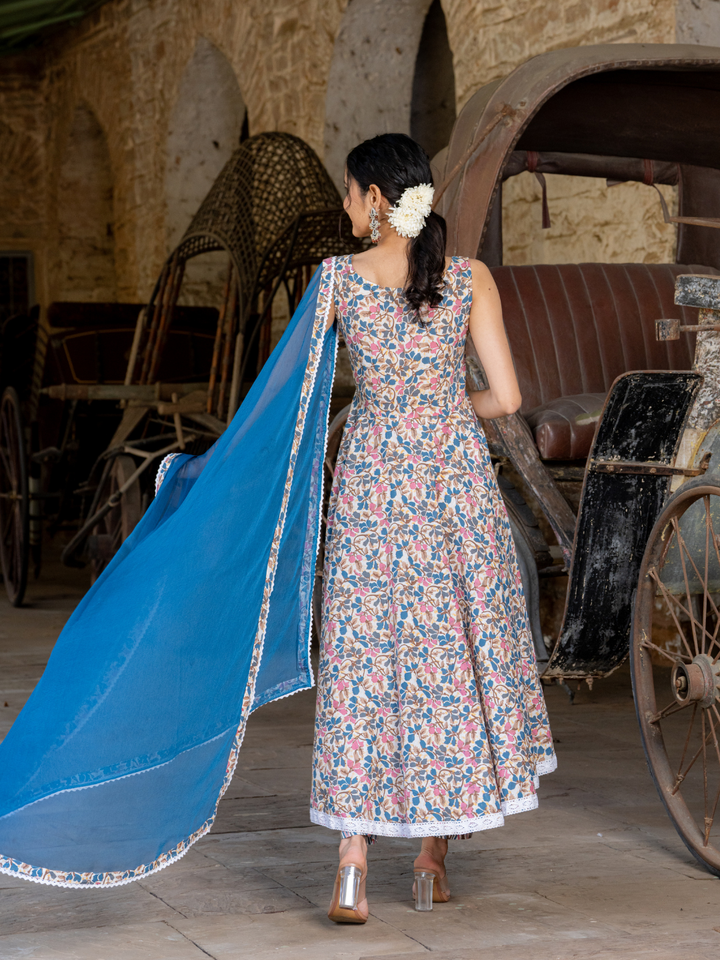 FLARED JAAL ANARKALI SUIT SET