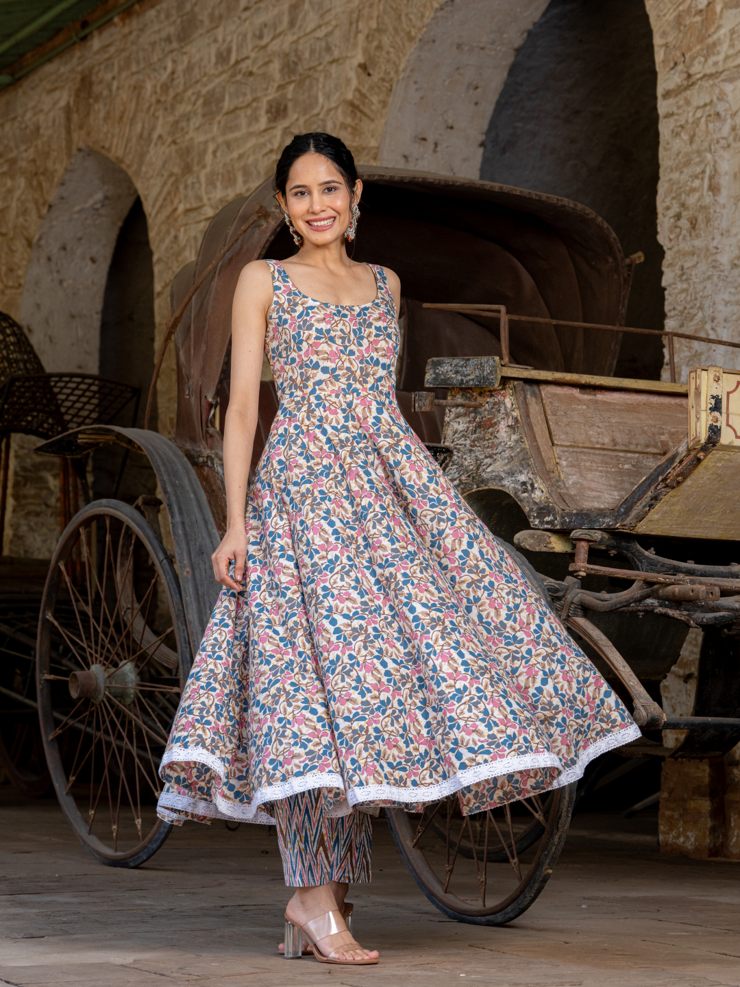 FLARED JAAL ANARKALI SUIT SET