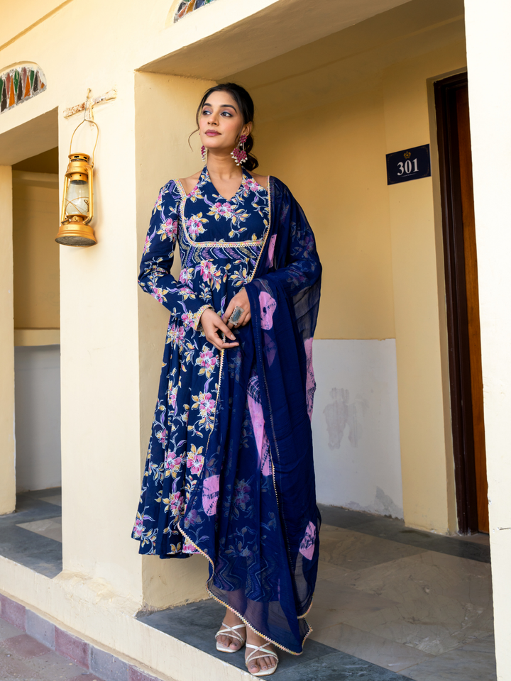 NAVYA COTTON LACE SUIT SET