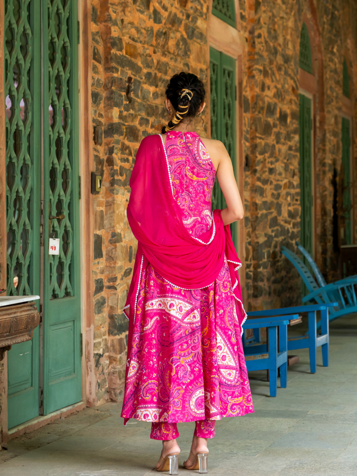 PINK PETAL ANARKALI SET
