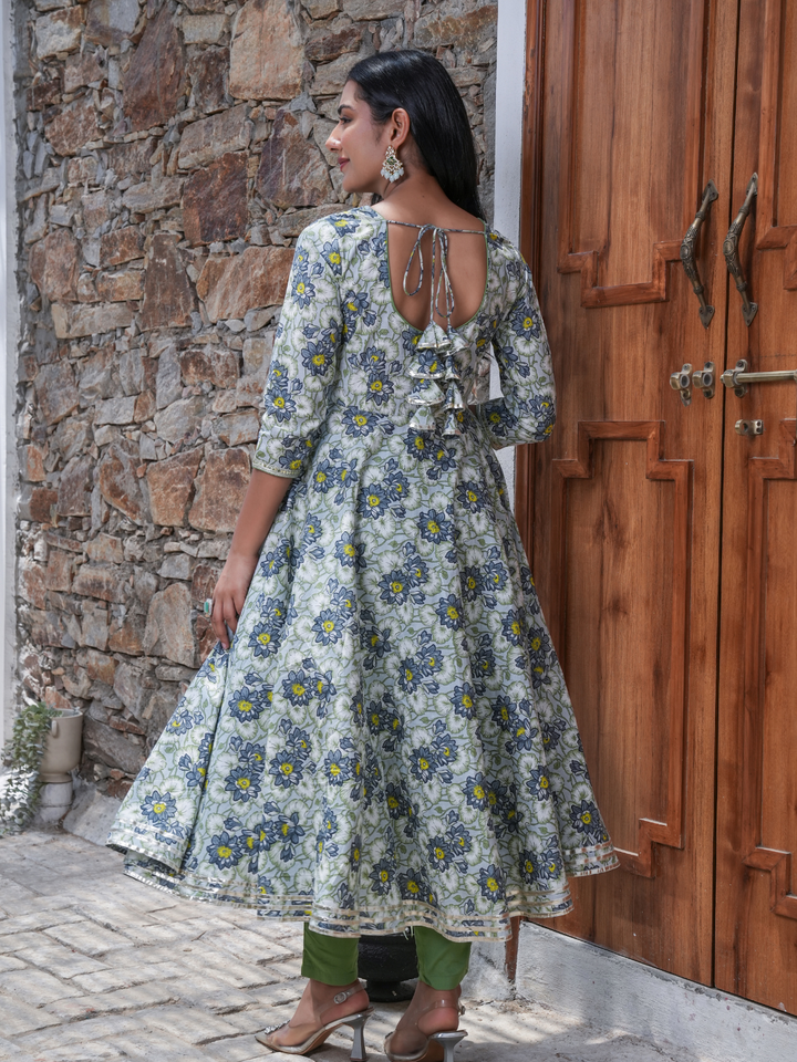 PHOOLWARI SKY BLOOM COTTON ANARKALI