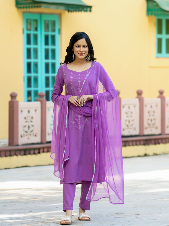 LAVENDER DREAM ZARI KURTA SET