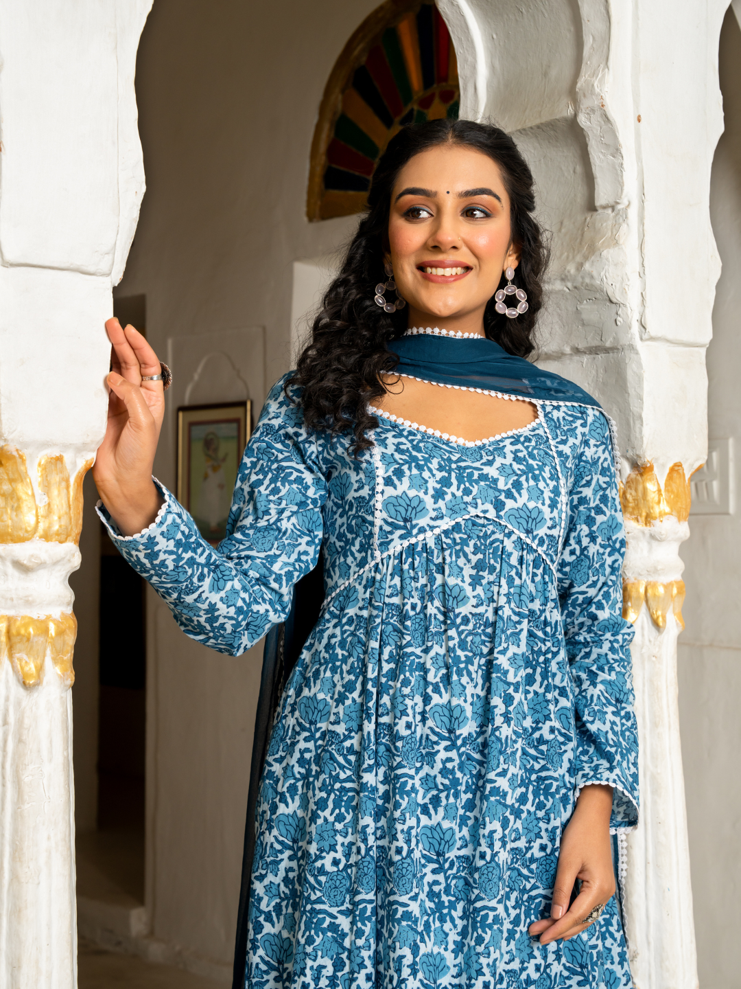 INDIGO BREEZE COTTON KURTA SET