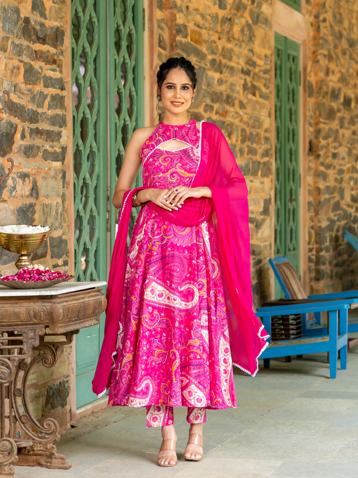 PINK PETAL ANARKALI SET