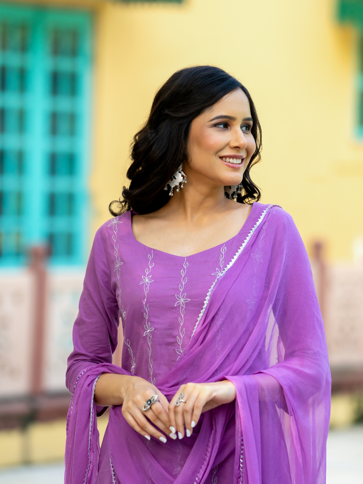 LAVENDER DREAM ZARI KURTA SET