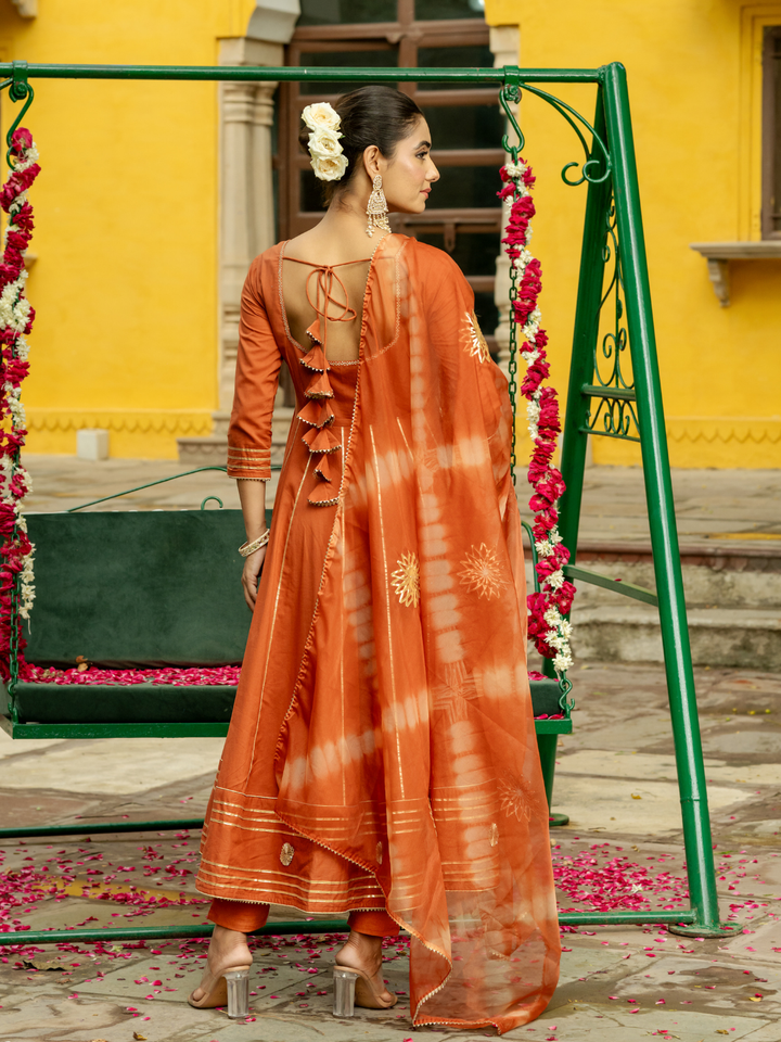 OPULENT BROWN GOTA SUIT SET