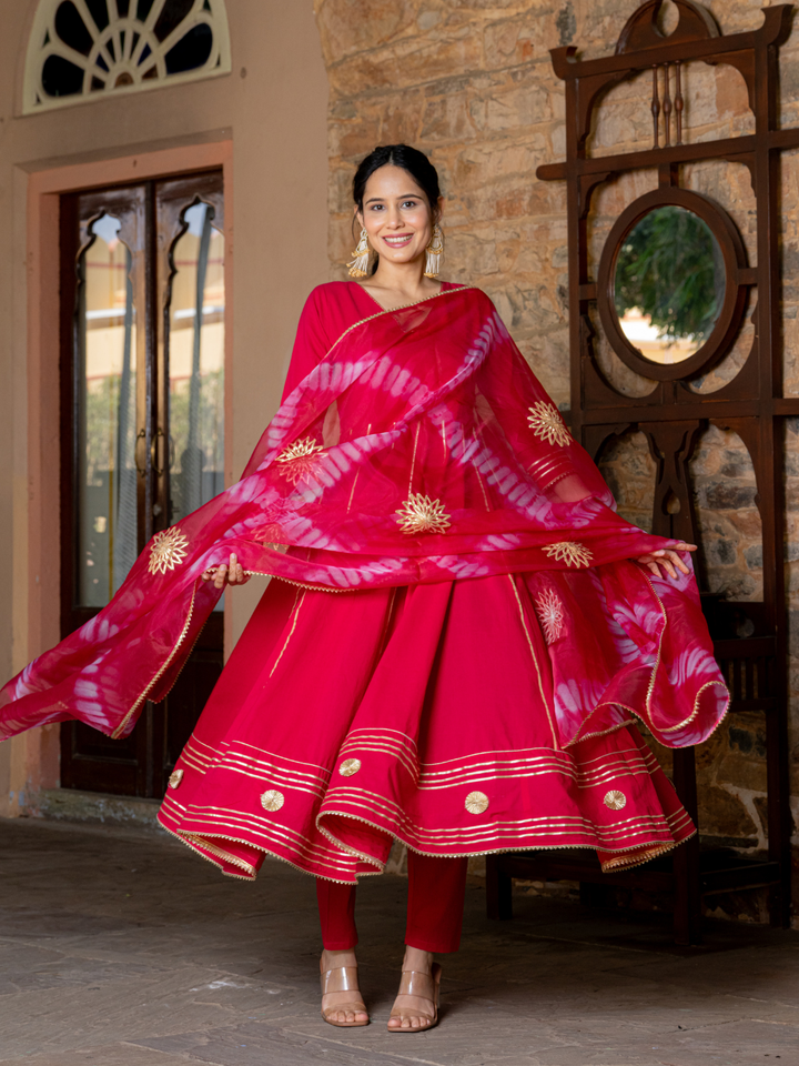 OPULENT PINK GOTA SUIT SET