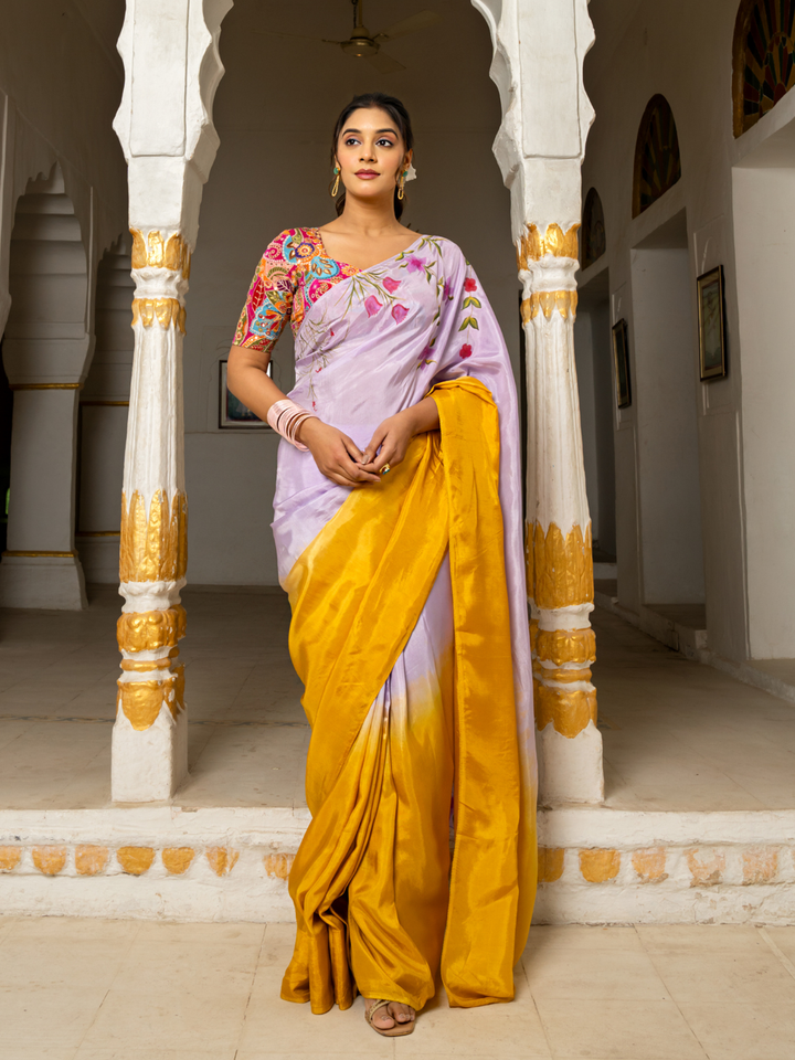 RANGVI SILK HAND-PAINTED SAREE