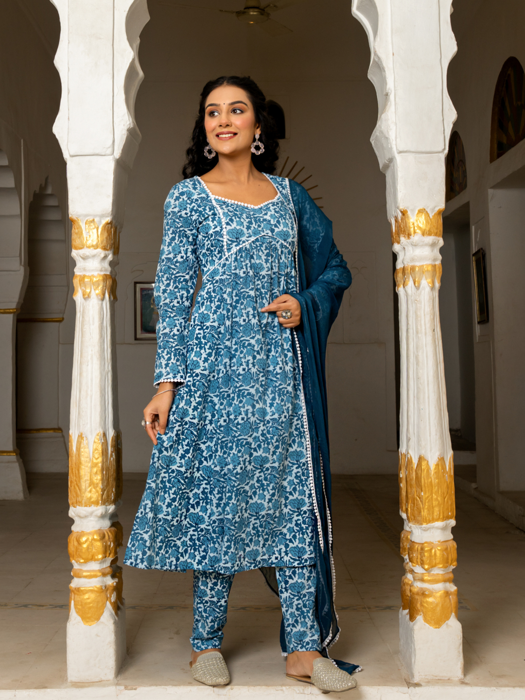 INDIGO BREEZE COTTON KURTA SET