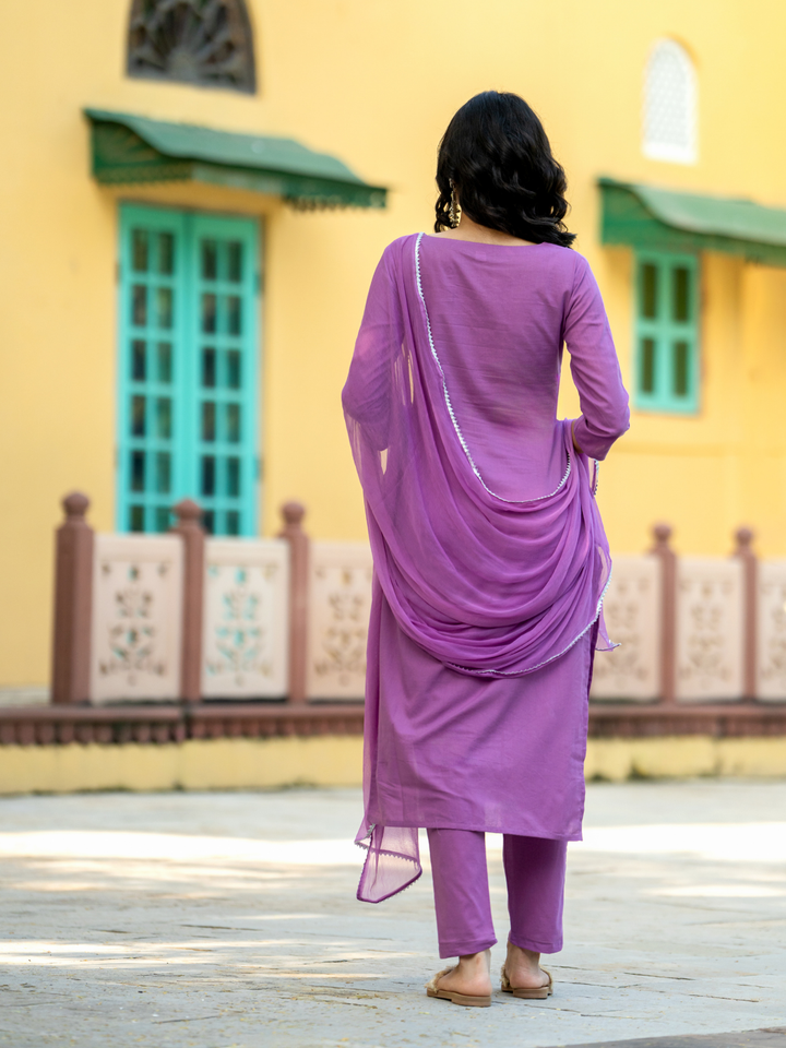 LAVENDER DREAM ZARI KURTA SET