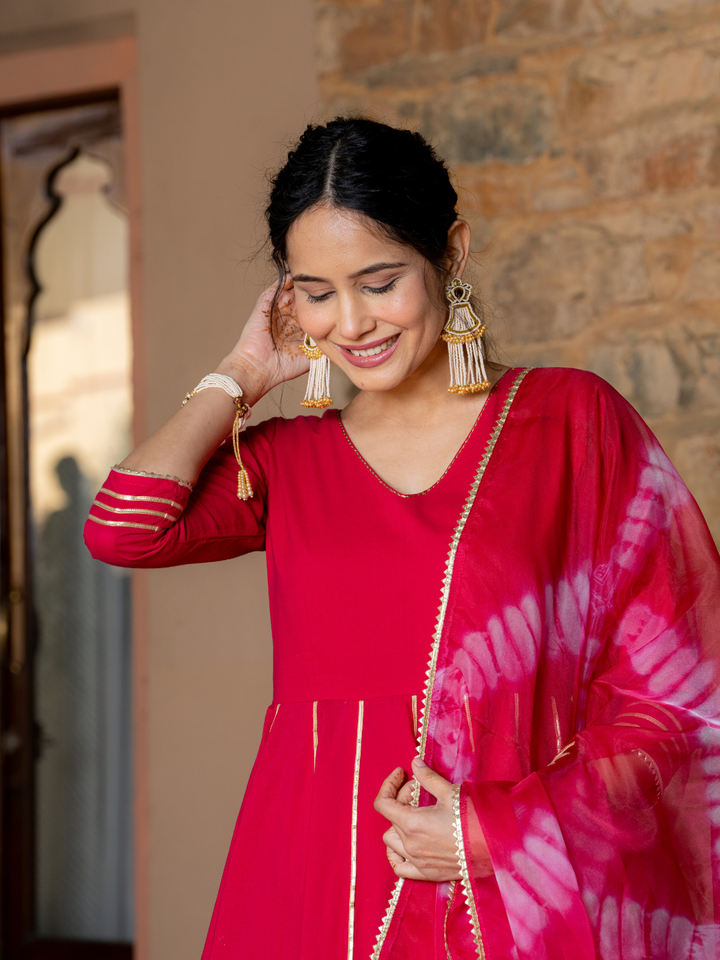 OPULENT PINK GOTA SUIT SET