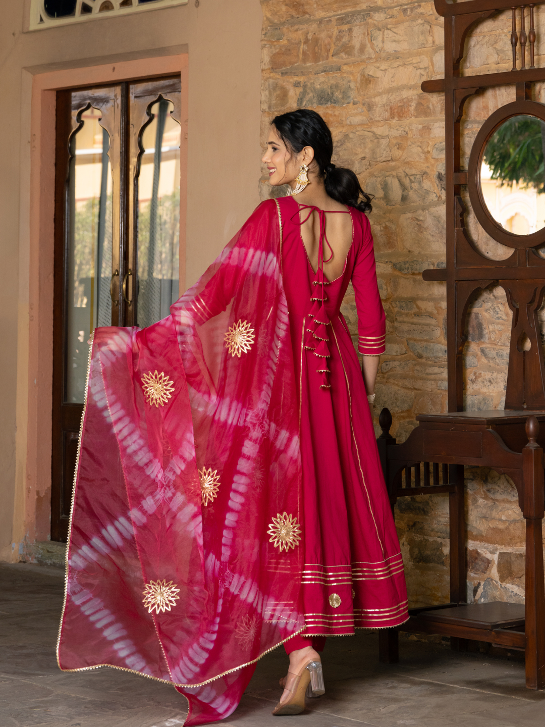 OPULENT PINK GOTA SUIT SET