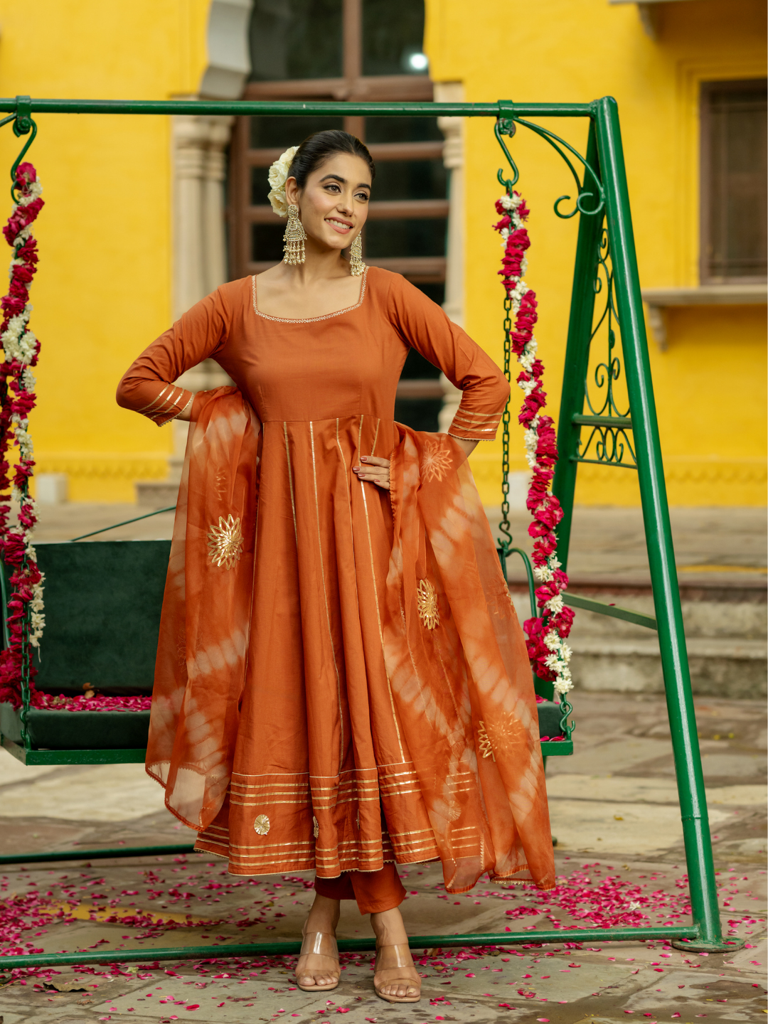 OPULENT BROWN GOTA SUIT SET