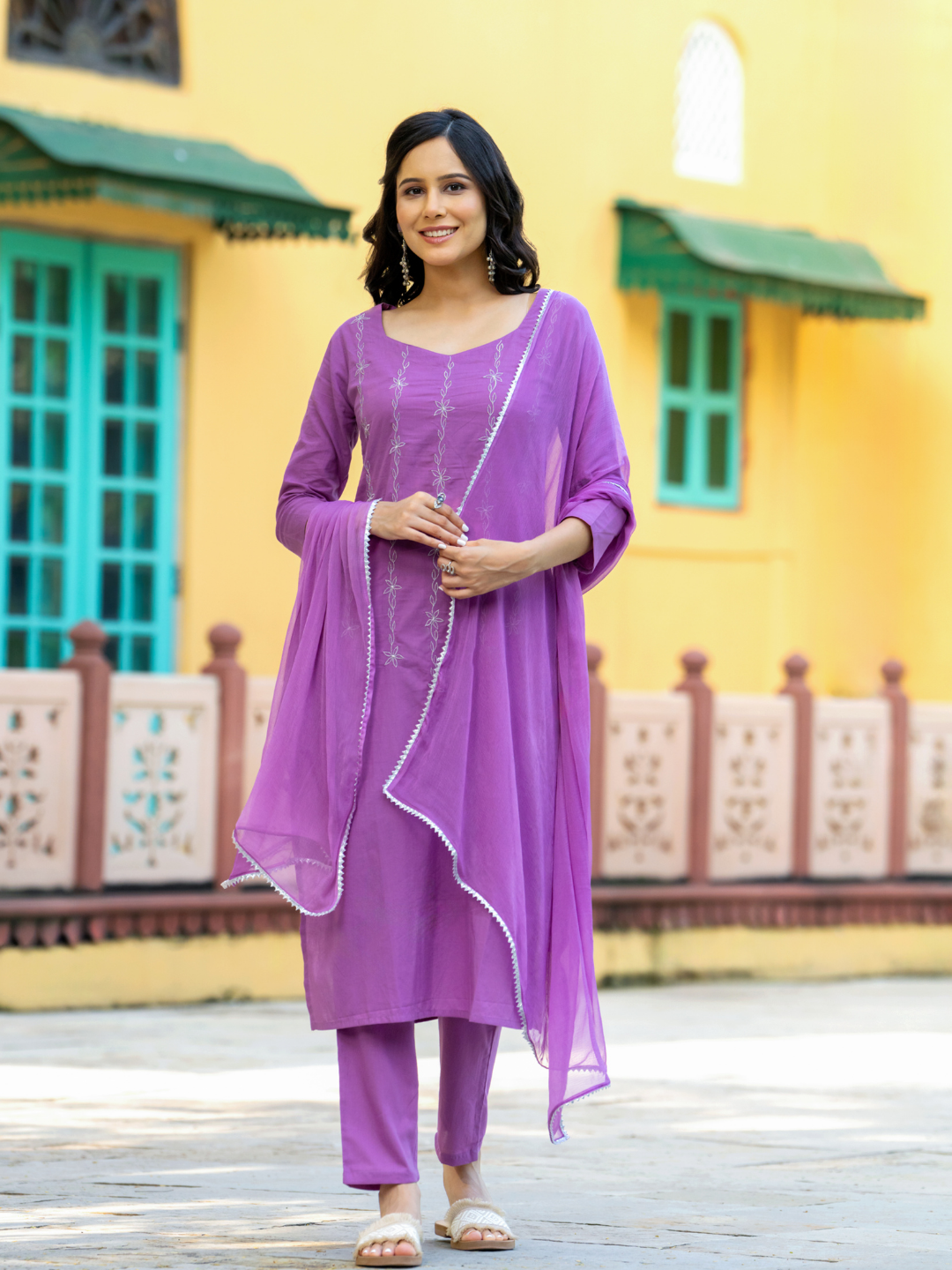 LAVENDER DREAM ZARI KURTA SET