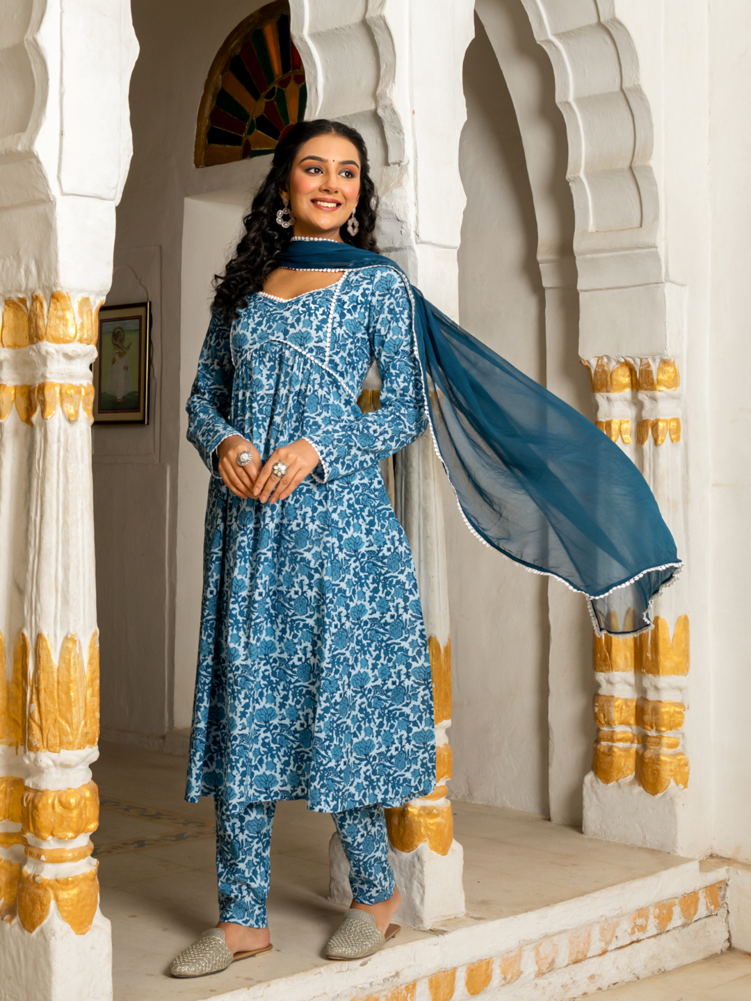 INDIGO BREEZE COTTON KURTA SET