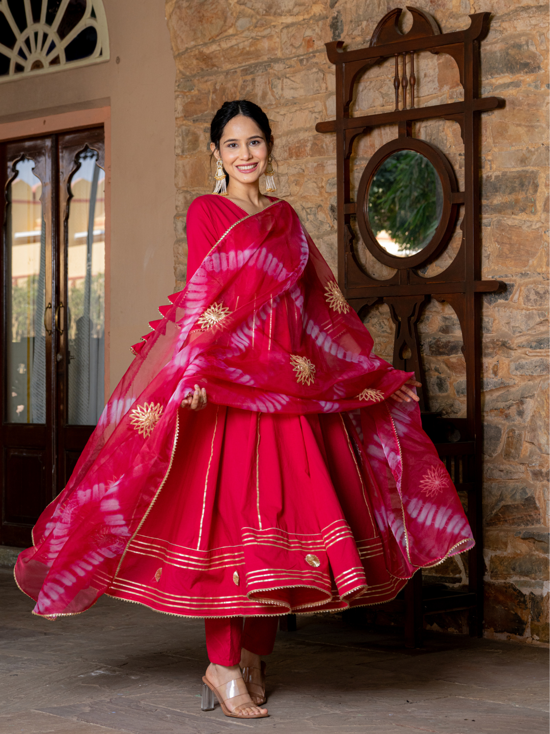 OPULENT PINK GOTA SUIT SET