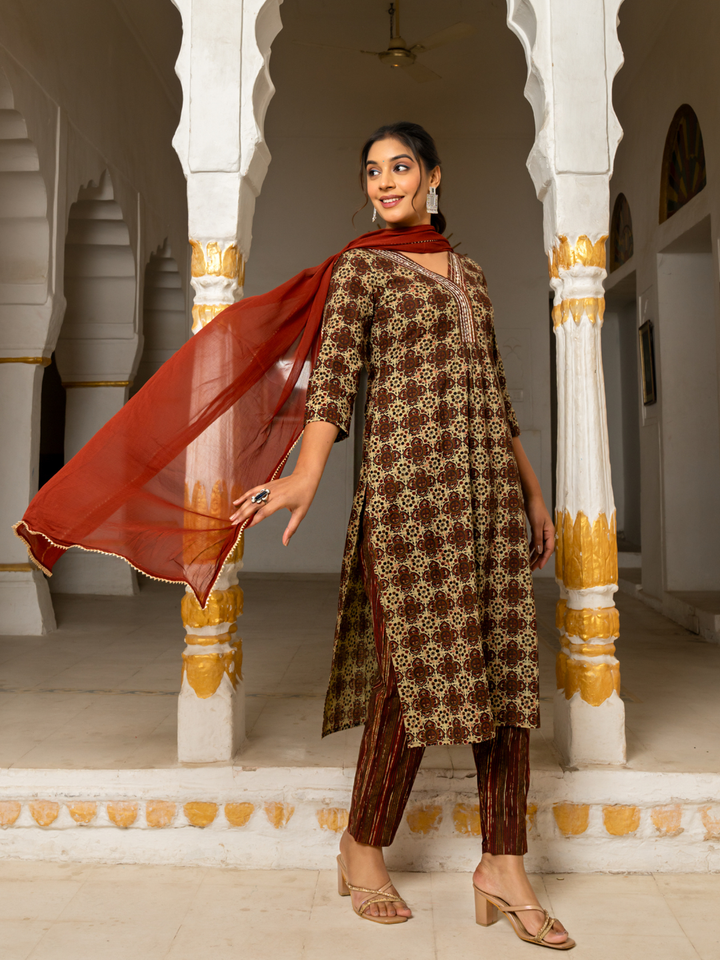 BRAVIA COTTON MIRROR KURTA SET