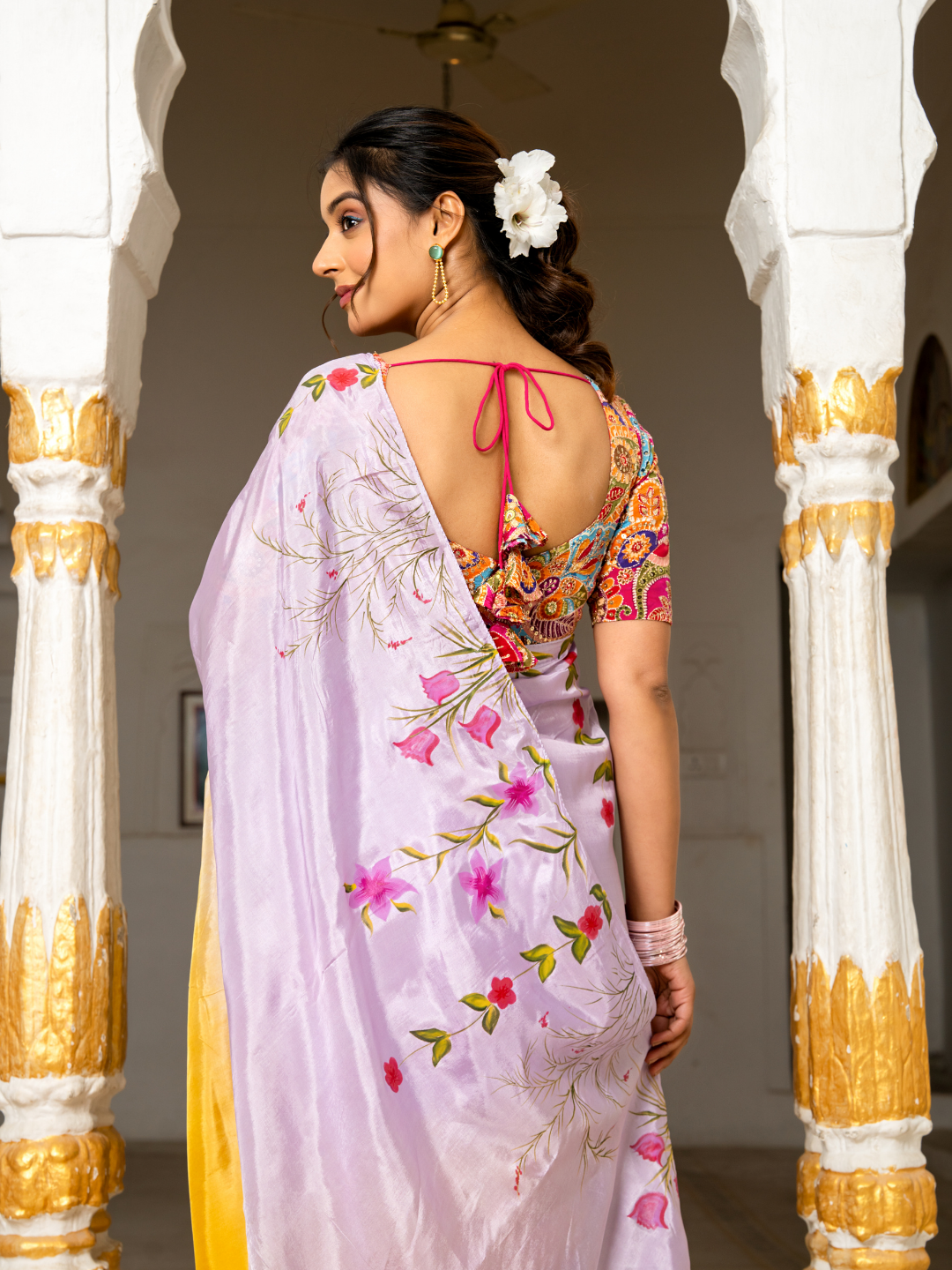 RANGVI SILK HAND-PAINTED SAREE