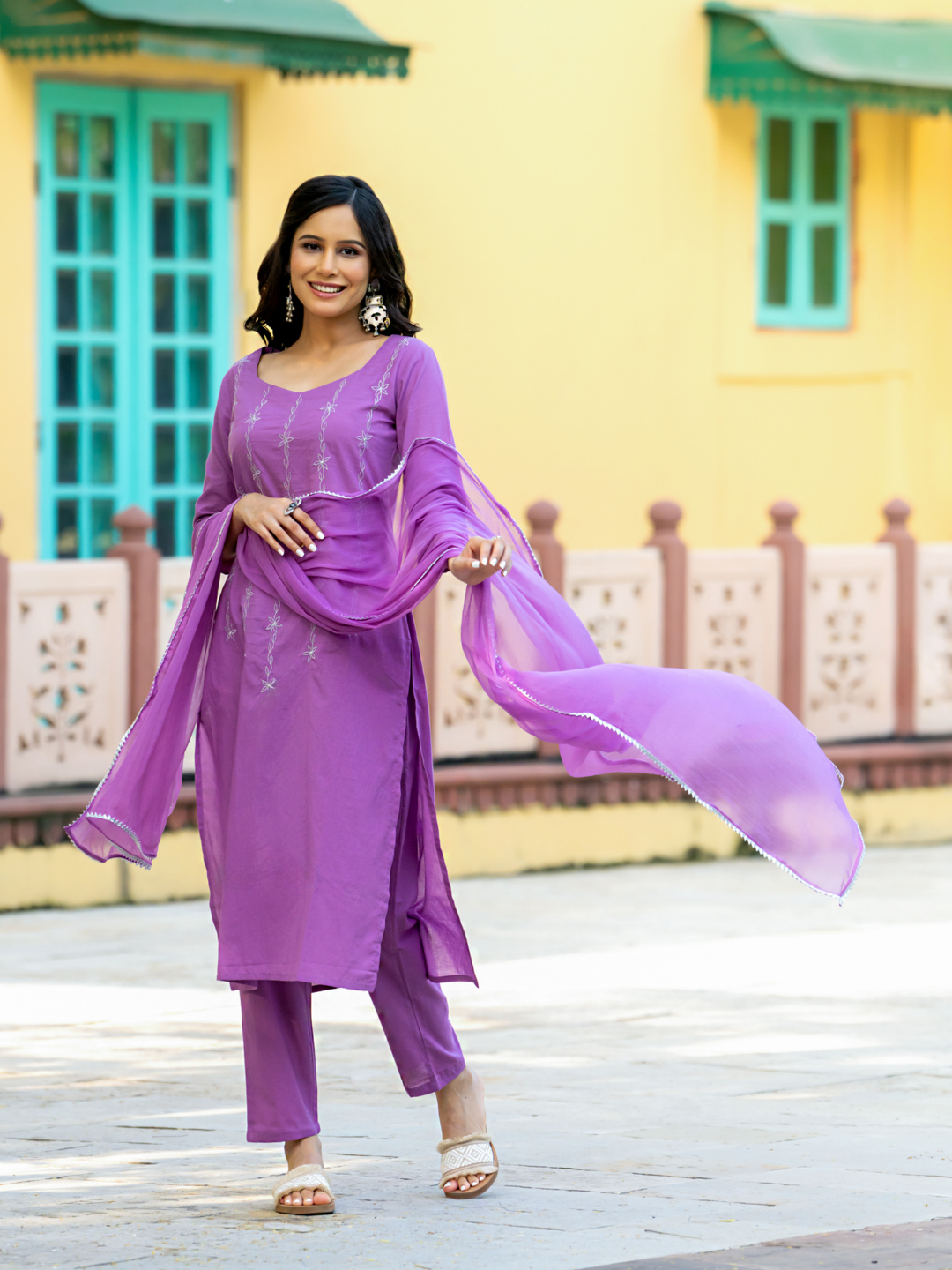 LAVENDER DREAM ZARI KURTA SET