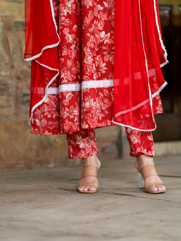 RUBY BLOSSOM ANARKALI SUIT SET