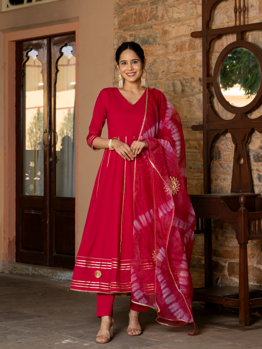 OPULENT PINK GOTA SUIT SET