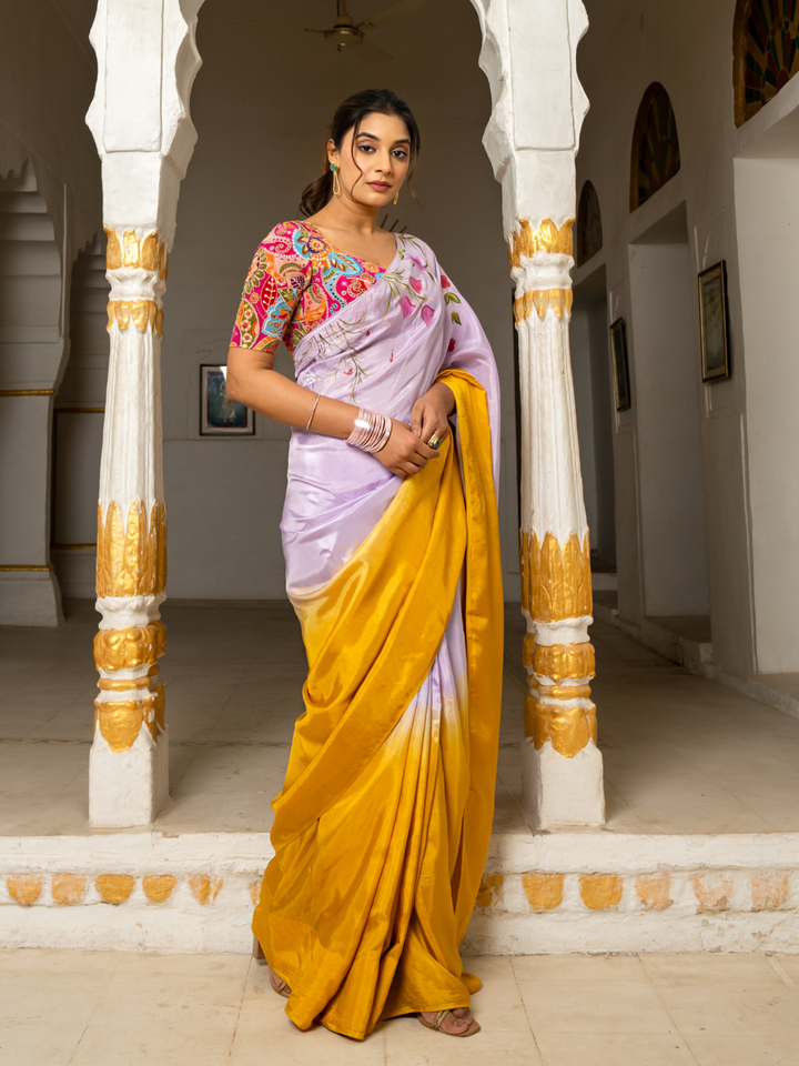 RANGVI SILK HAND-PAINTED SAREE