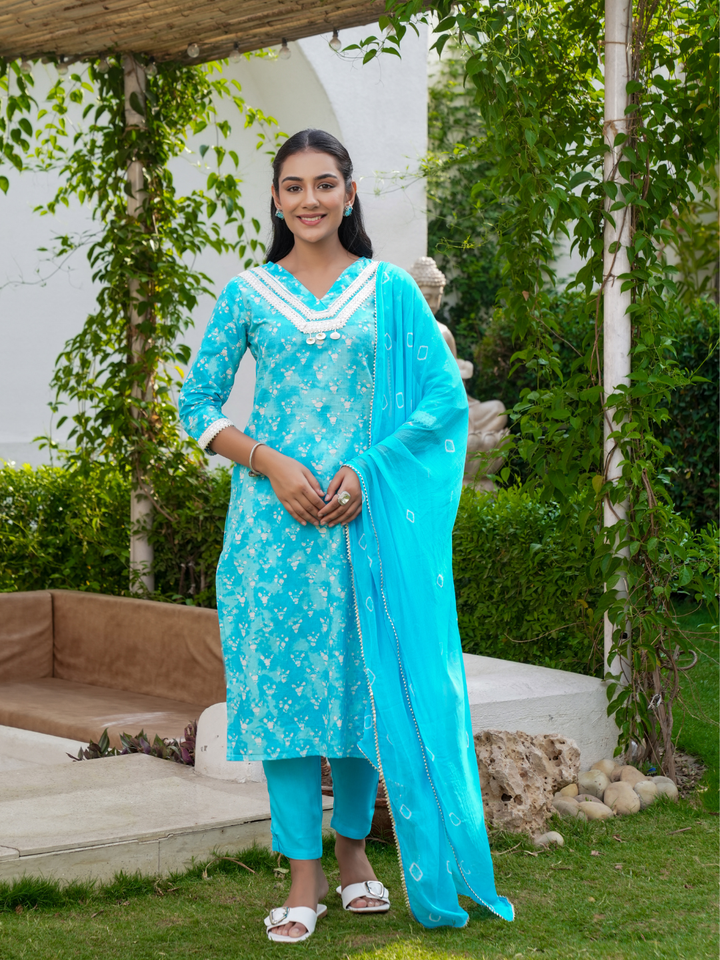 SEASHELL PRINTED COTTON SUIT SET