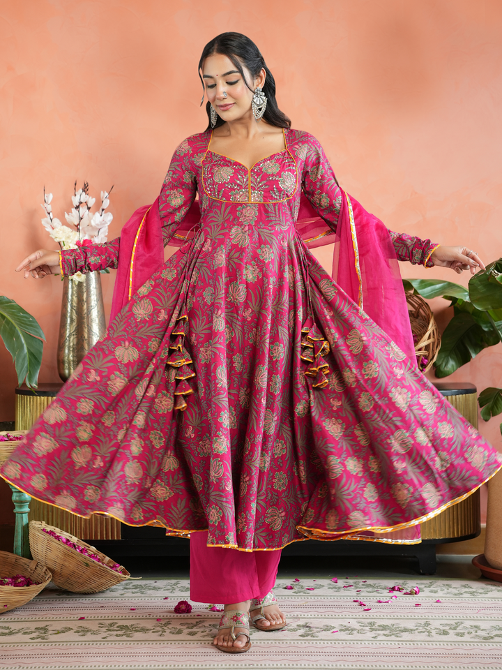 GULNAAR PRINTED ANARKALI SET