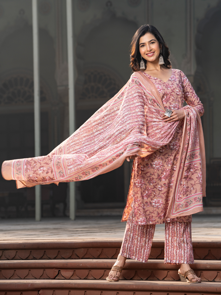 PEACH SERENITY KURTA SET