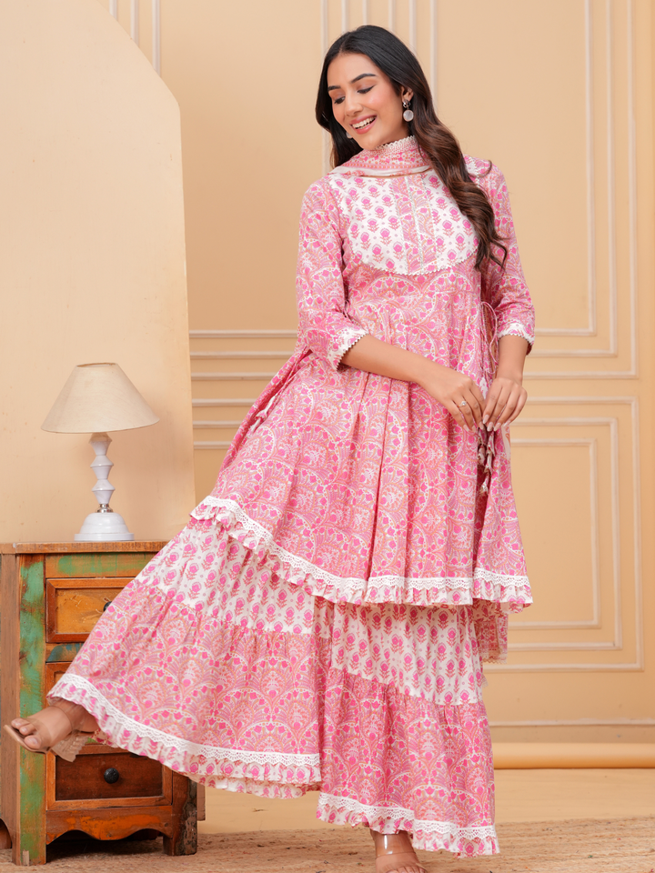 PHOOLPARI LACE SHARARA SET