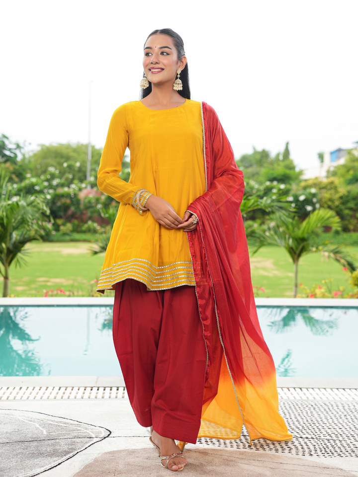 KESARIKA MUL CHANDERI FARSI SET
