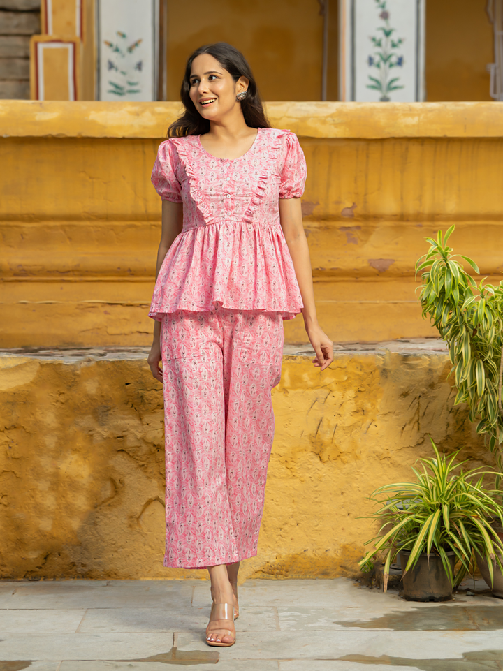 PINK FRILLED CO-ORD SET
