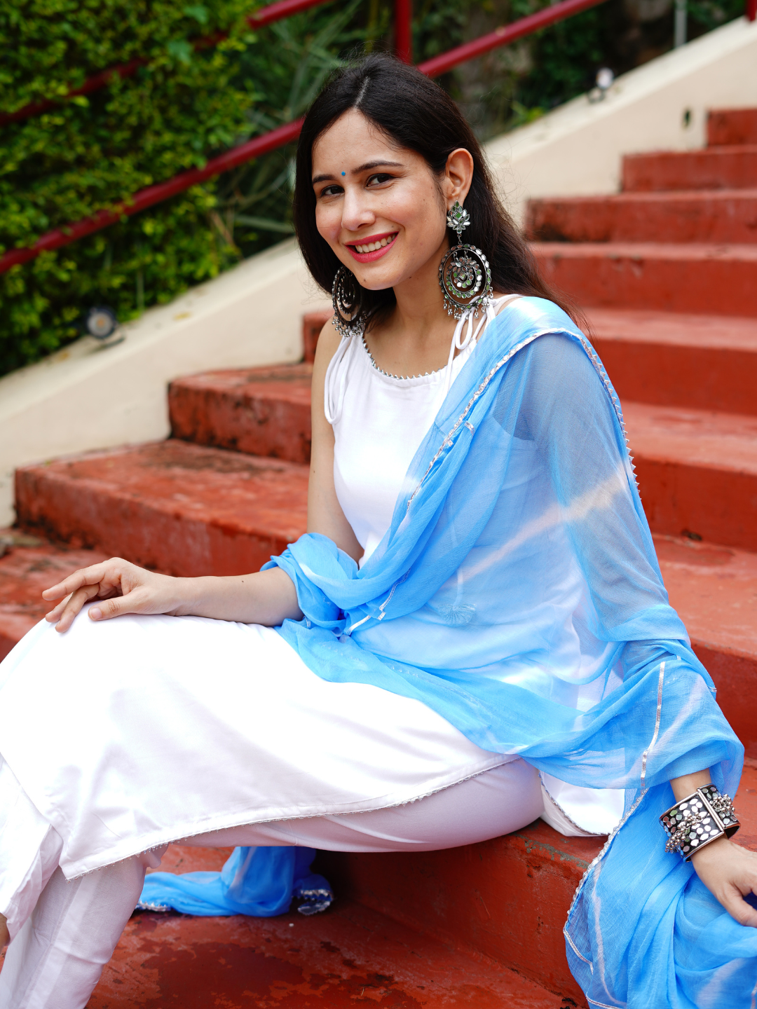 WHITE SOLID CASUAL KURTA SET