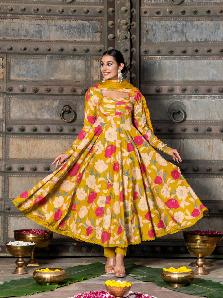 MUSTARD MELODY COTTON SUIT SET