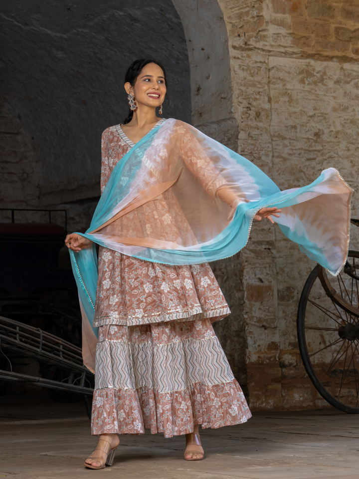 PASTEL BREEZY SHARARA SET
