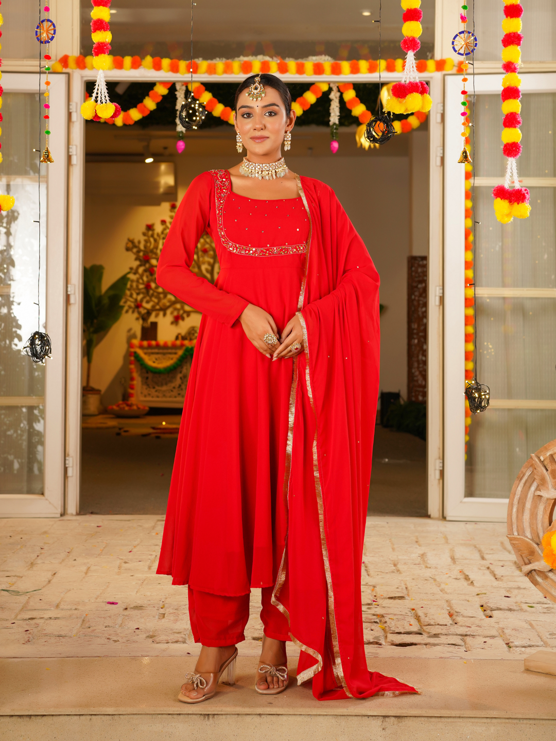 RED ROYALE ANARKALI SET
