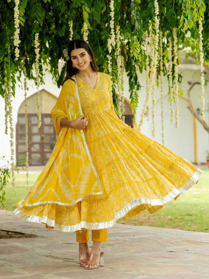 CHEERFUL YELLOW GOTA SUIT SET