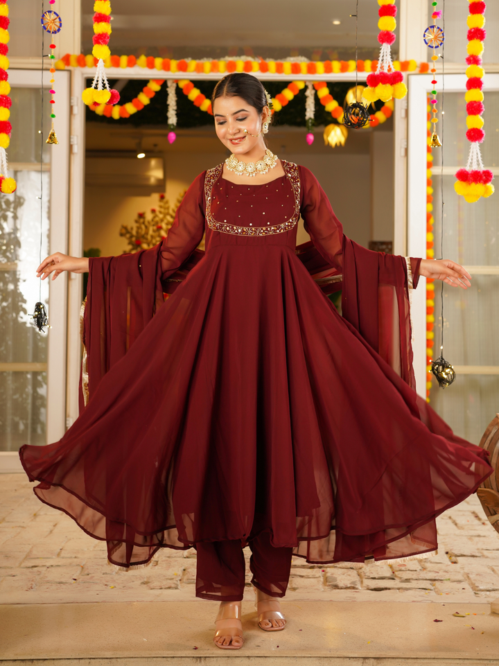 WINE ROYALE ANARKALI SET