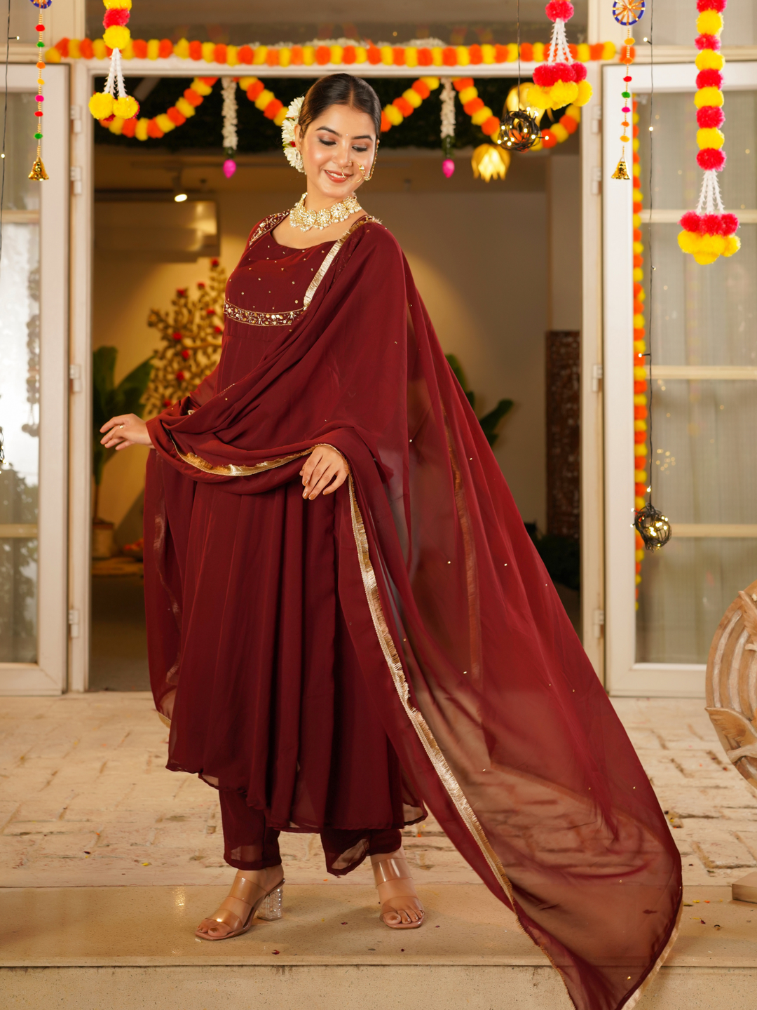 WINE ROYALE ANARKALI SET