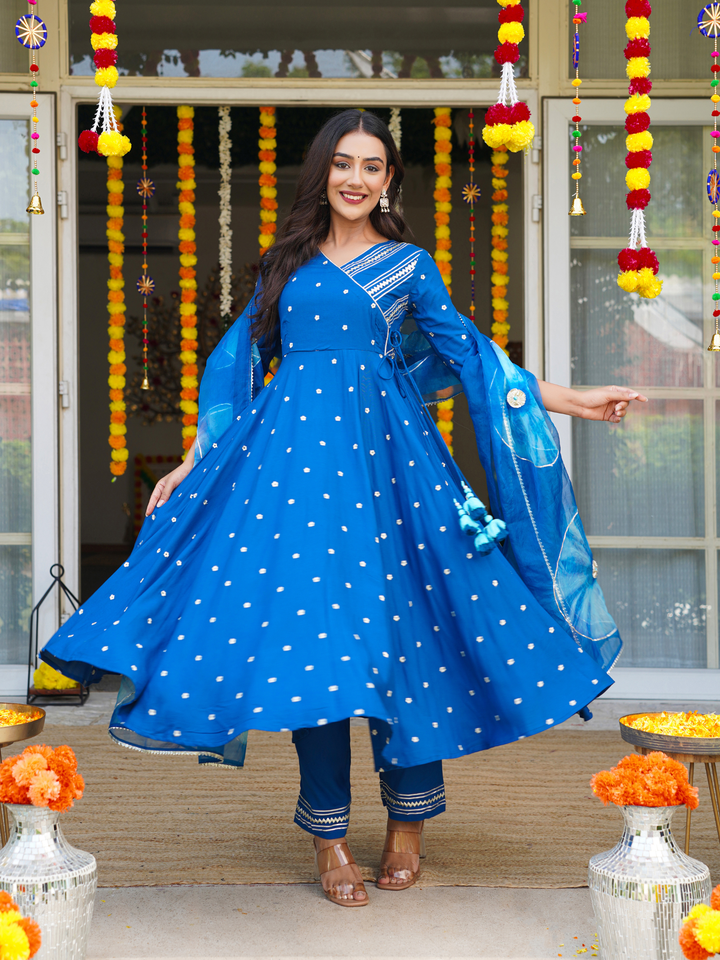 AZURE GLOW ANARKALI SET