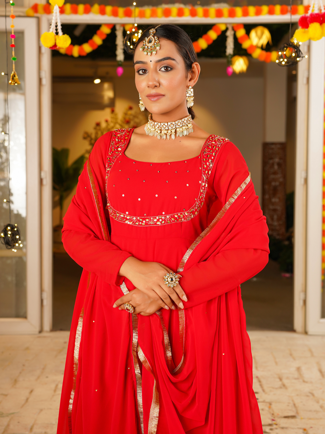 RED ROYALE ANARKALI SET
