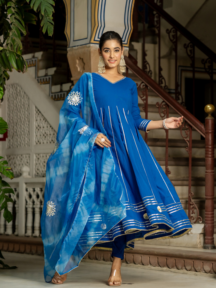 OPULENT BLUE GOTA SUIT SET