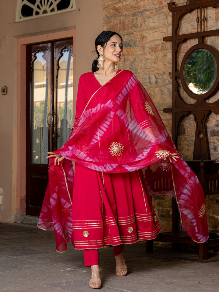 OPULENT PINK GOTA SUIT SET